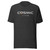COSMIC dark grey heathered t-shirt with COSMIC logo on front of shirt.